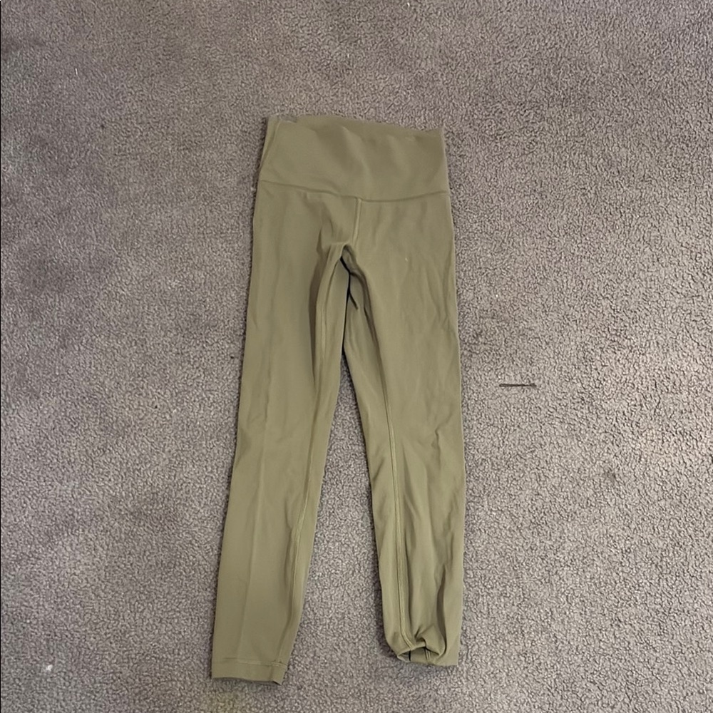 Olive Green High-Waisted Leggings